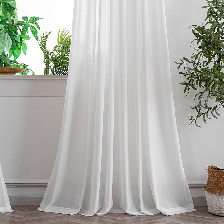 Nia Solid White Sheer Custom Curtains - Updrap