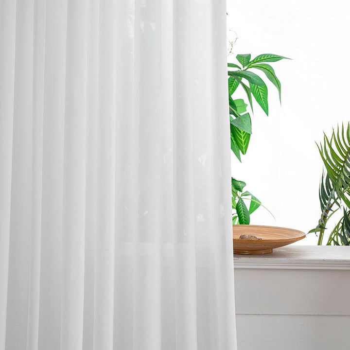 Nia Solid White Sheer Custom Curtains - Updrap