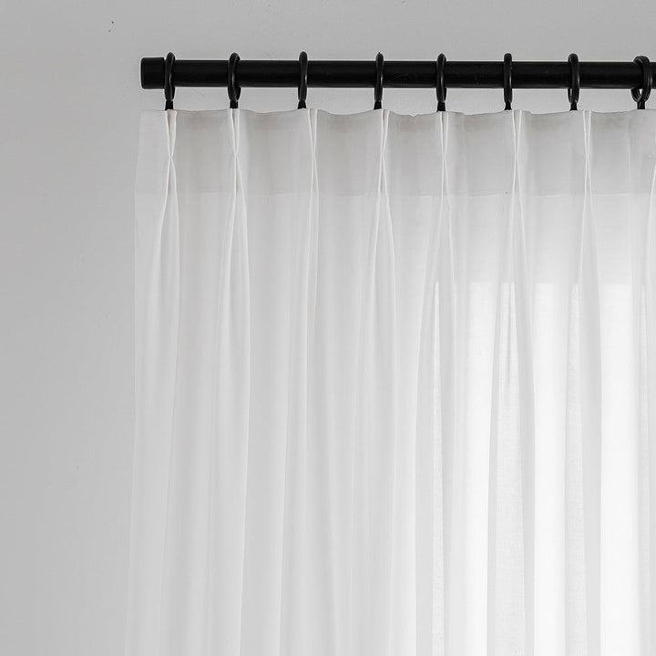 Nia Solid White Sheer Custom Curtains - Updrap