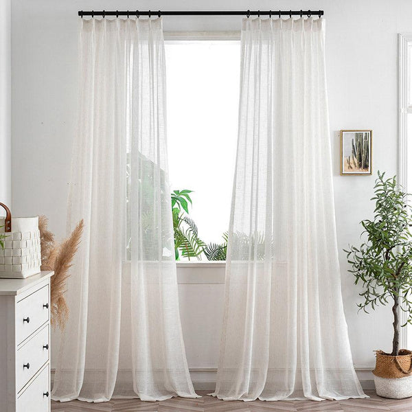 Nash Textured Linen Sheer Custom Curtains - Updrap