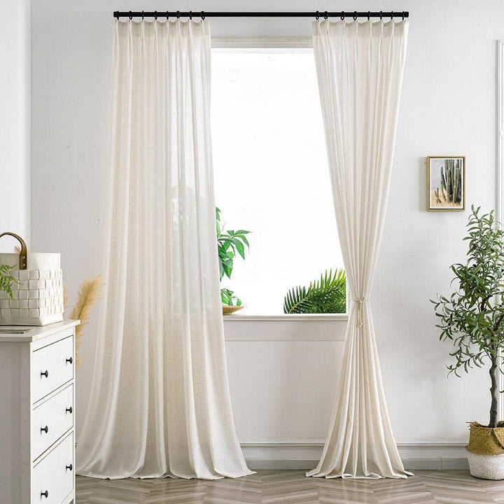 Ayla Weave Linen Blend Sheer Custom Curtains - Updrap