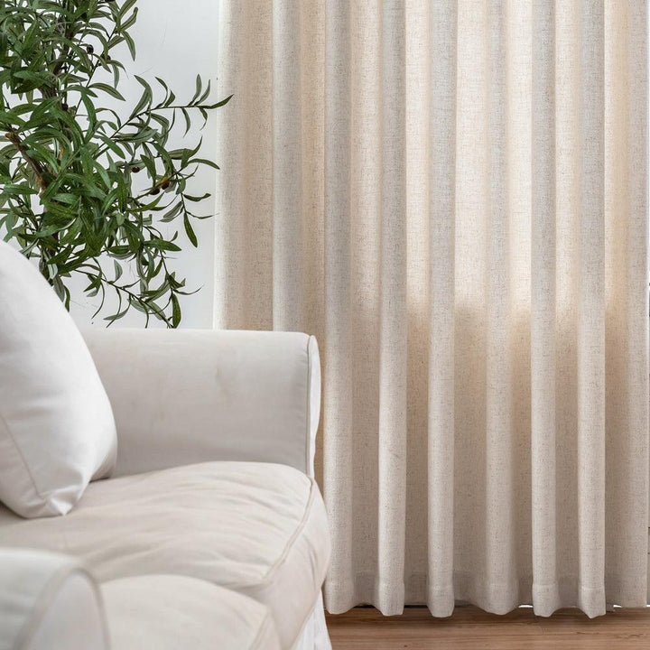 Alden Striped Woven Patterned Linen Custom Curtains - Updrap