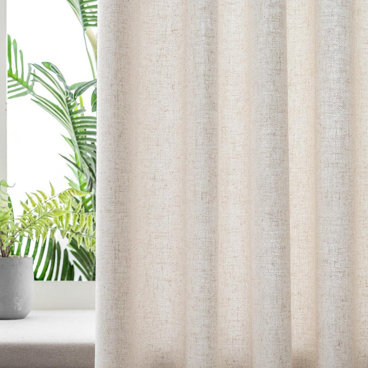 Alden Striped Woven Patterned Linen Custom Curtains - Updrap