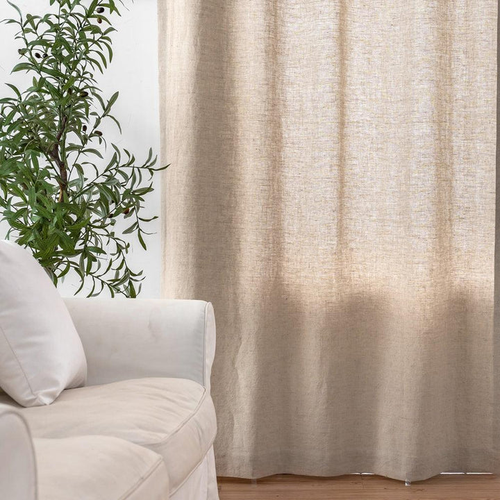 Liora Premium Belgian 100% Linen Flax Custom Curtains - Updrap