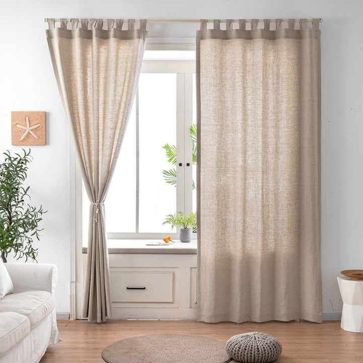 Liora Premium Belgian 100% Linen Flax Custom Curtains - Updrap