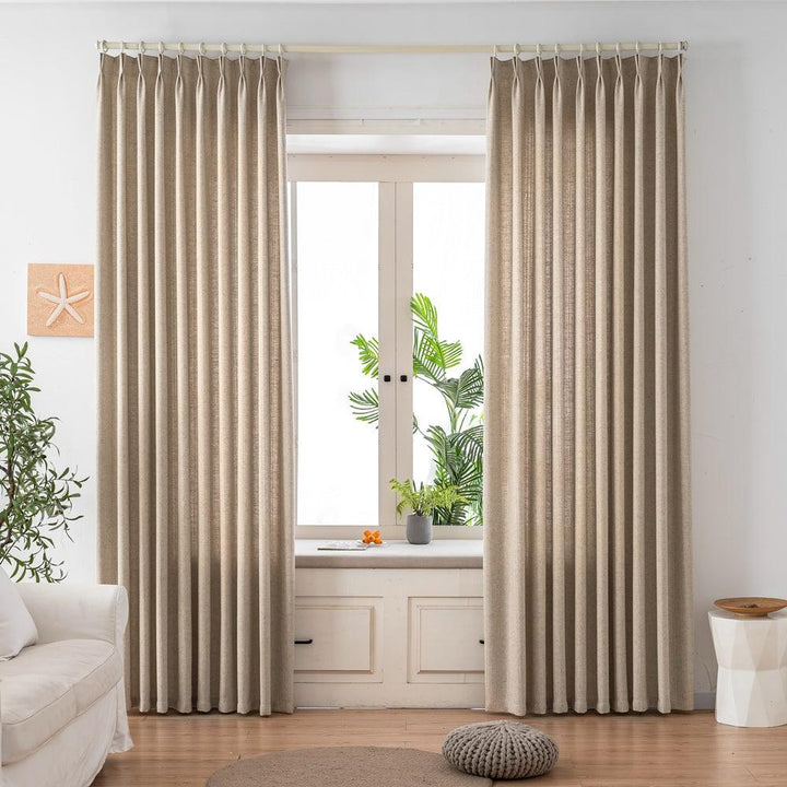 Selene Heavyweight Striped Weave Linen Custom Curtains - Updrap