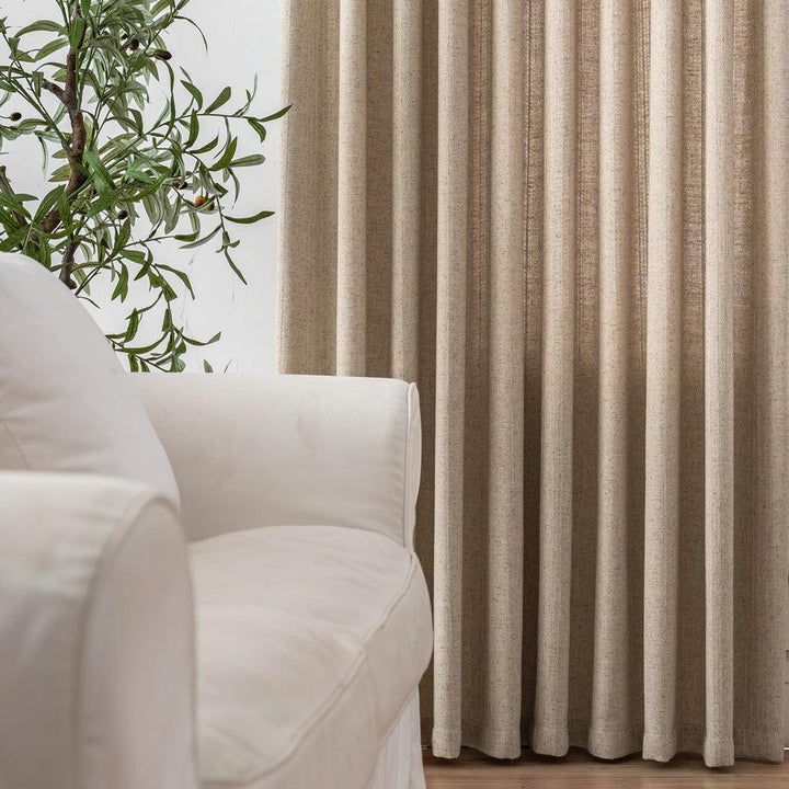 Selene Heavyweight Striped Weave Linen Custom Curtains - Updrap