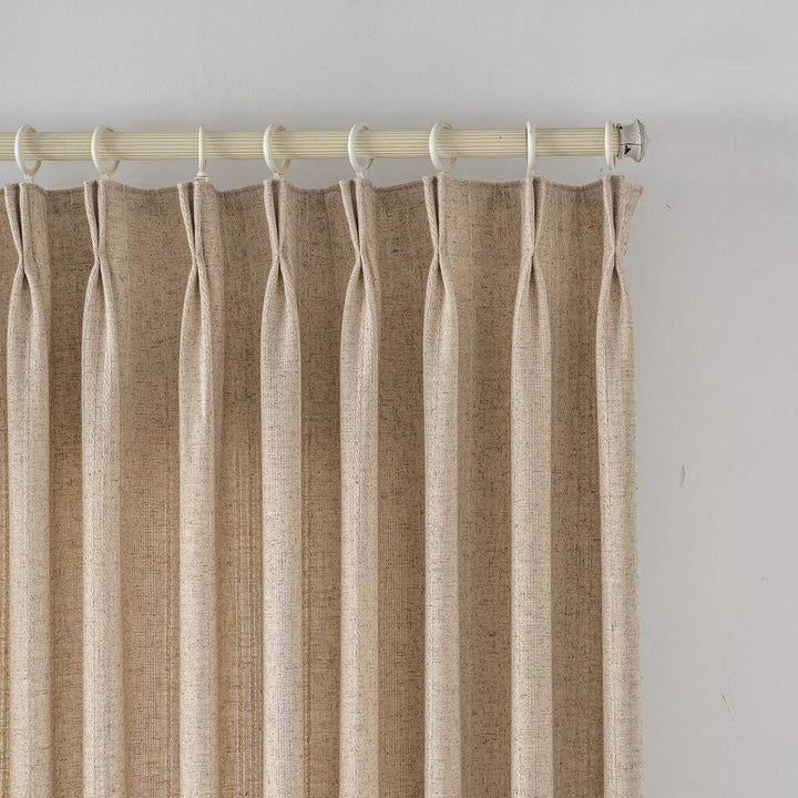 Selene Heavyweight Striped Weave Linen Custom Curtains - Updrap