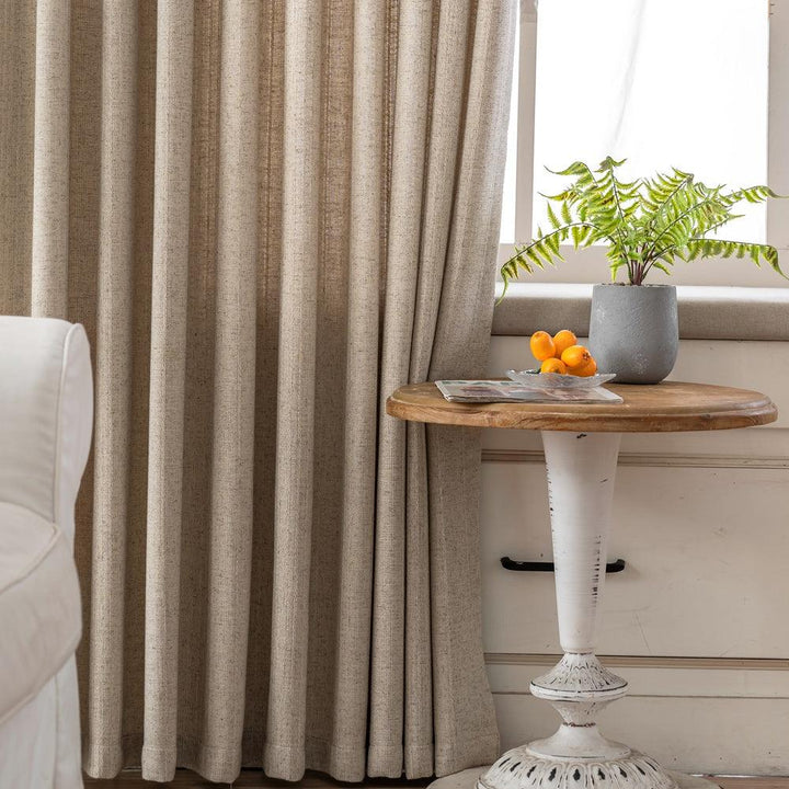 Selene Heavyweight Striped Weave Linen Custom Curtains - Updrap