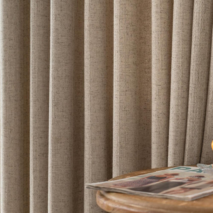 Selene Heavyweight Striped Weave Linen Custom Curtains - Updrap