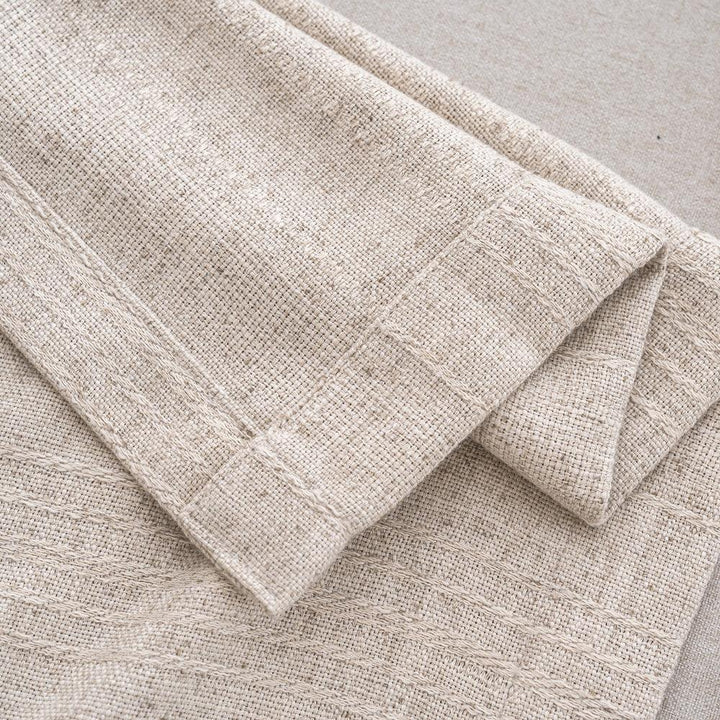 Selene Heavyweight Striped Weave Linen Custom Curtains - Updrap