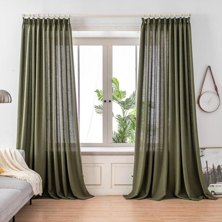 Wesley Waffle Texture Linen Custom Curtains Panel - Updrap