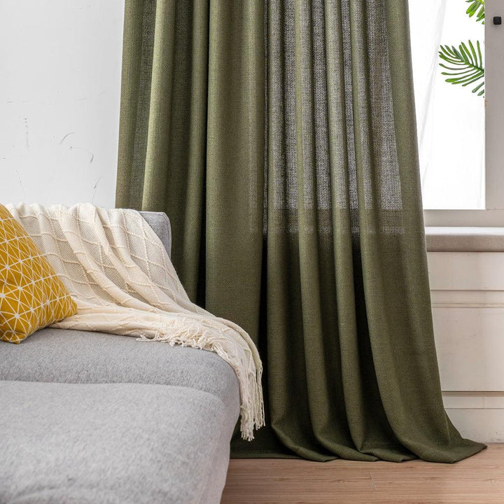 Wesley Waffle Texture Linen Custom Curtains Panel - Updrap