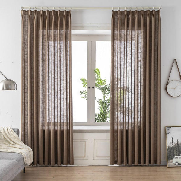 Livia Solid Cotton Blended Custom Curtains - Updrap