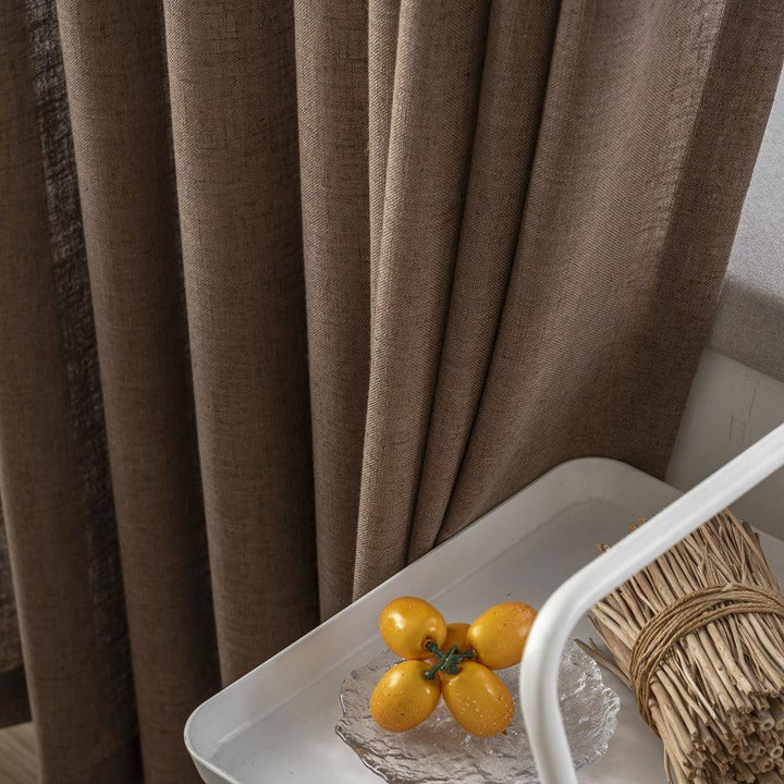 Livia Solid Cotton Blended Custom Curtains - Updrap