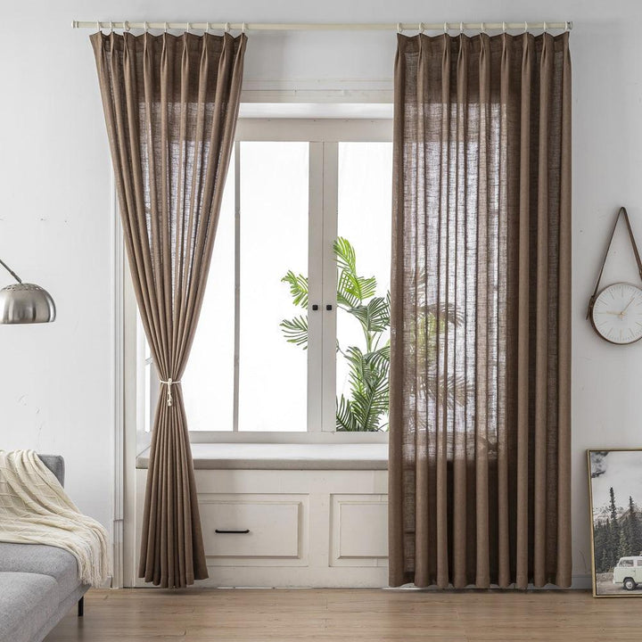 Livia Solid Cotton Blended Custom Curtains - Updrap