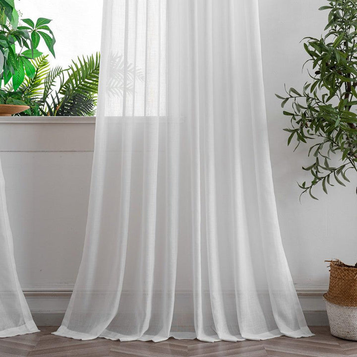 Grace Striped Patterned White Sheer Custom Curtains - Updrap