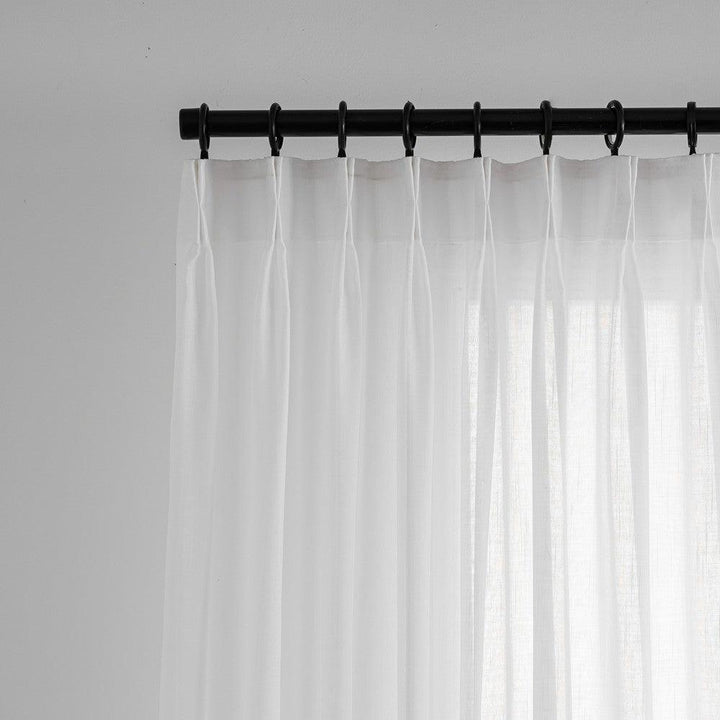 Grace Striped Patterned White Sheer Custom Curtains - Updrap