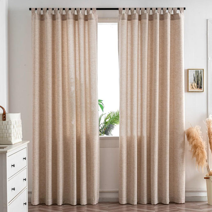 Eve Textured Faux Linen Room Darkening Custom Curtains - Updrap