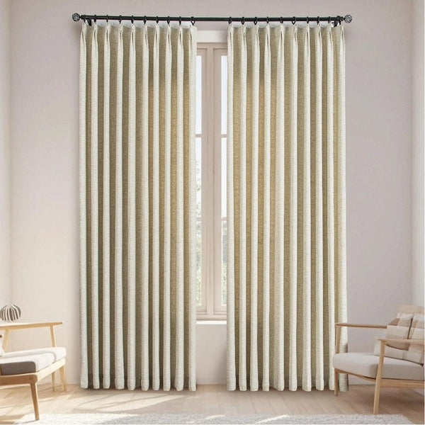 Alina Double Pinch Pleat Linen Custom Curtain Panel - Updrap